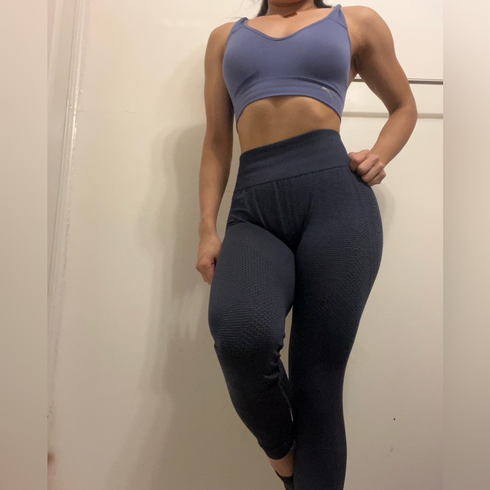 Gymshark Dark Blue Textured Leggings
